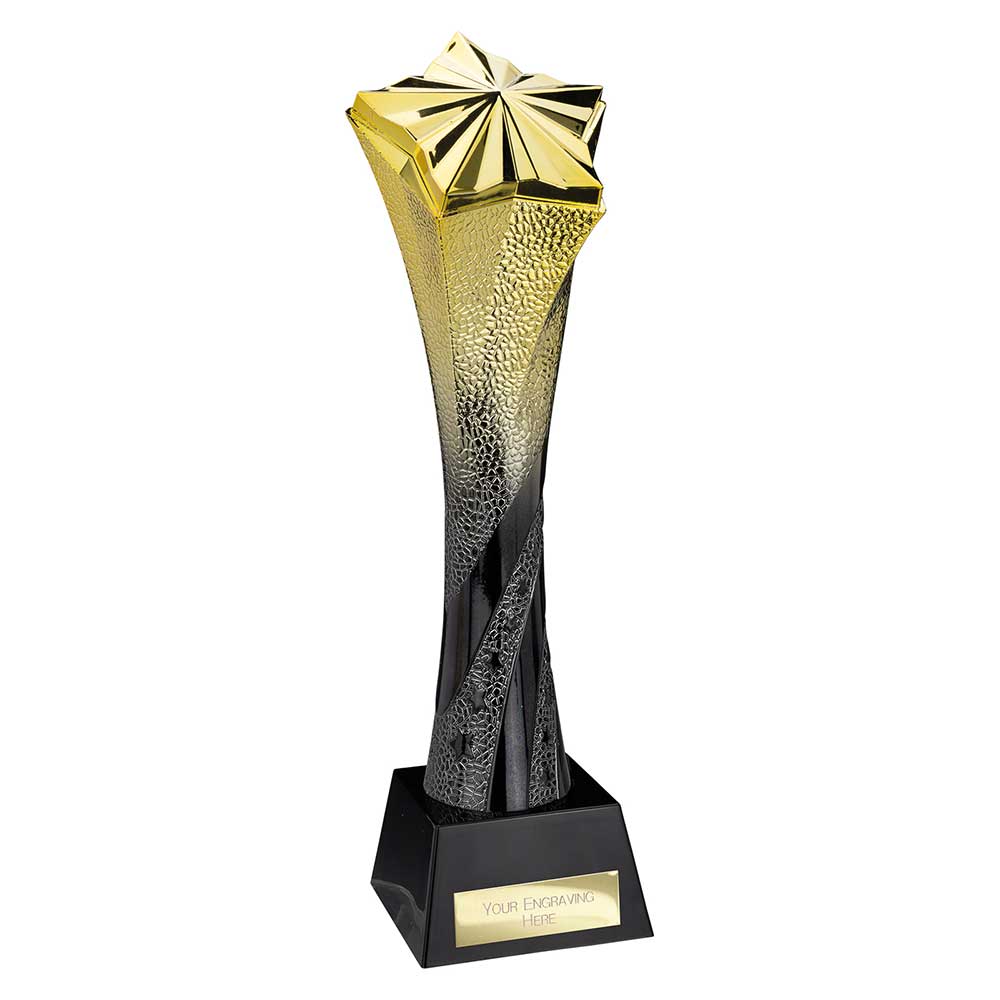 Star Tower Heavyweight Trophy Award Gold Black
