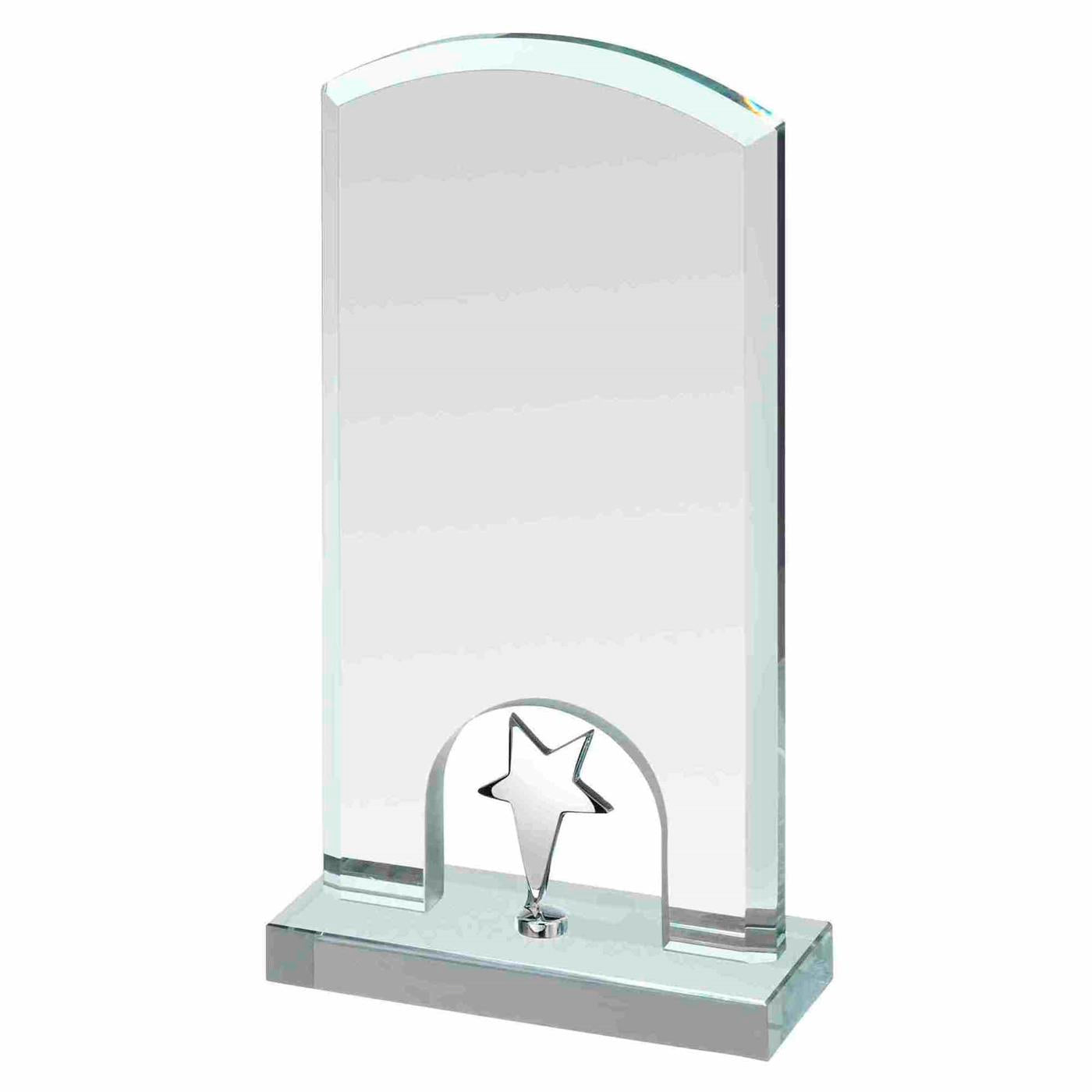 Silver Star Crystal Award Trophy