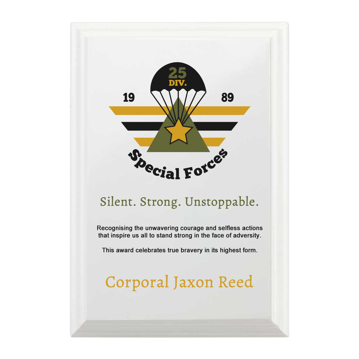 Reward Presentation Plaque Award - Arctic White