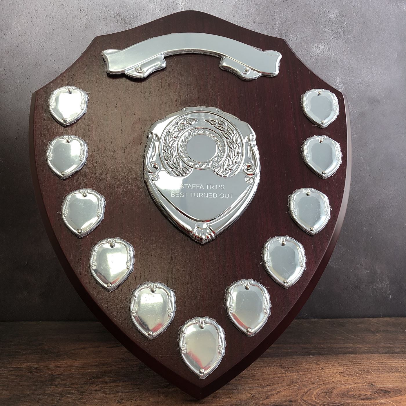 Presentation Annual Shield Award With Scrolls Triumph Shield