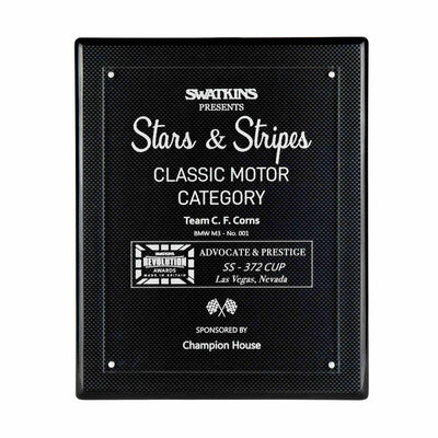 Carbon Fibre Effect Wall Hanging Plaque with Acrylic Front 