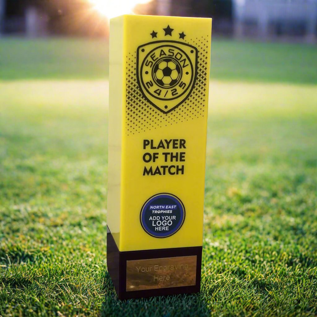 Prodigy Season 24 25 Player Of The Match Yellow Purple Football Trophy Award
