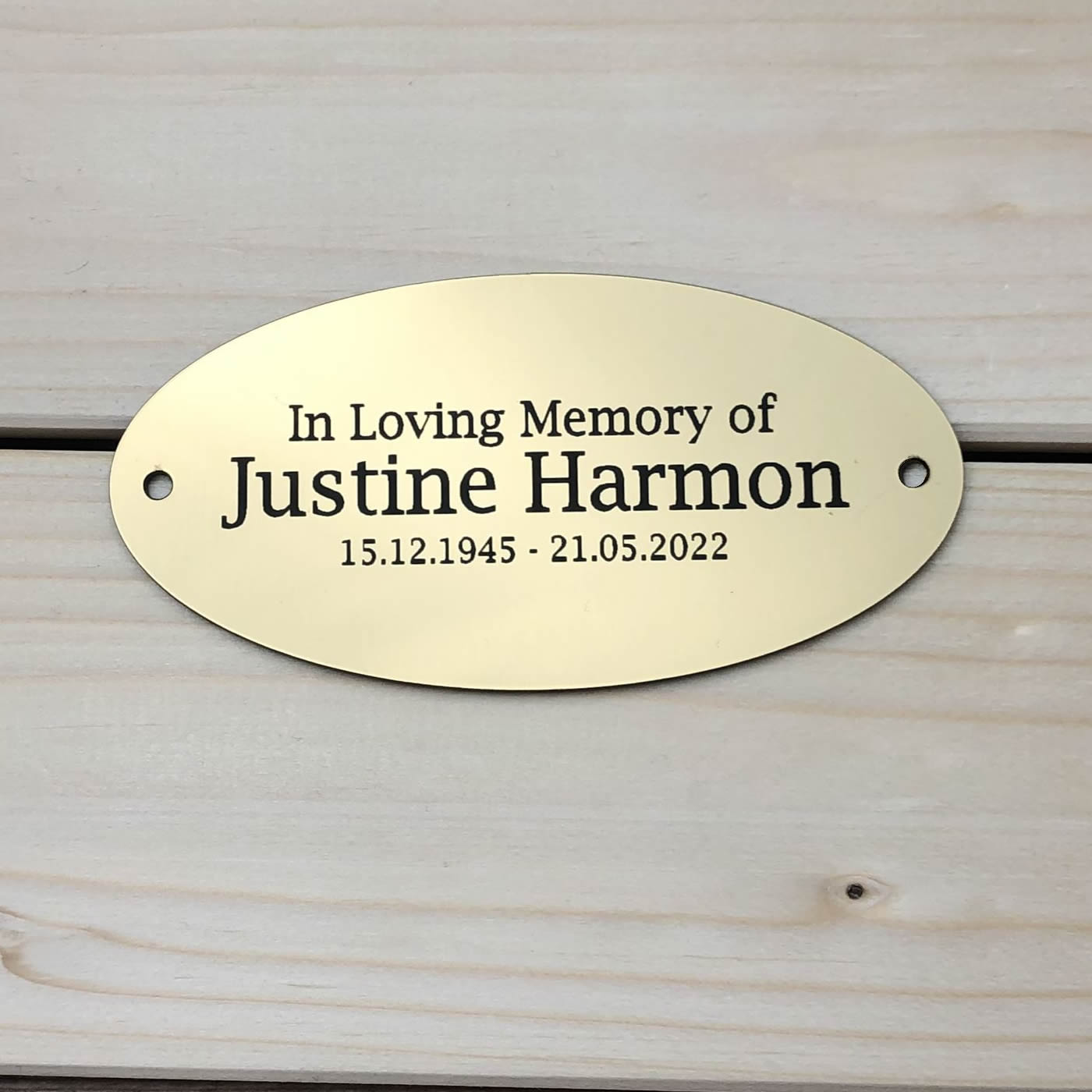 Personalised Bench Remembrance Plaque