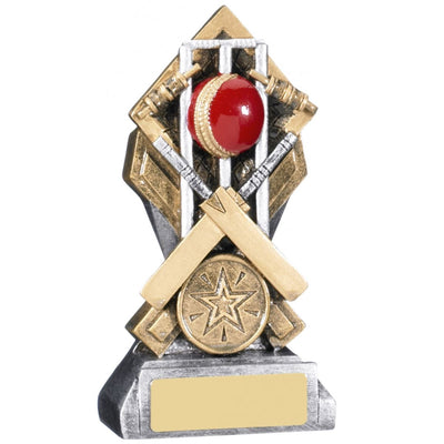 Cricket Award Coloured Bat & Ball Diamond Extreme Trophy