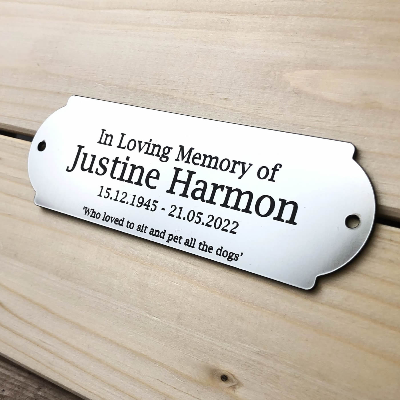 Personalised Bench Remembrance Plaque