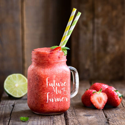 Personalised Mason Jar Cocktail Glass - Wedding Future Mr & Mrs