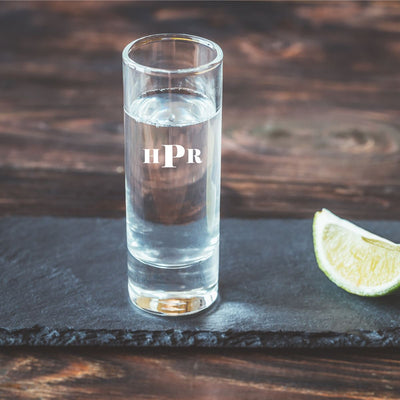 Personalised Tall Shot Glass - Initials