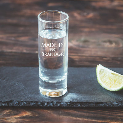 Personalised Tall Shot Glass - Made In