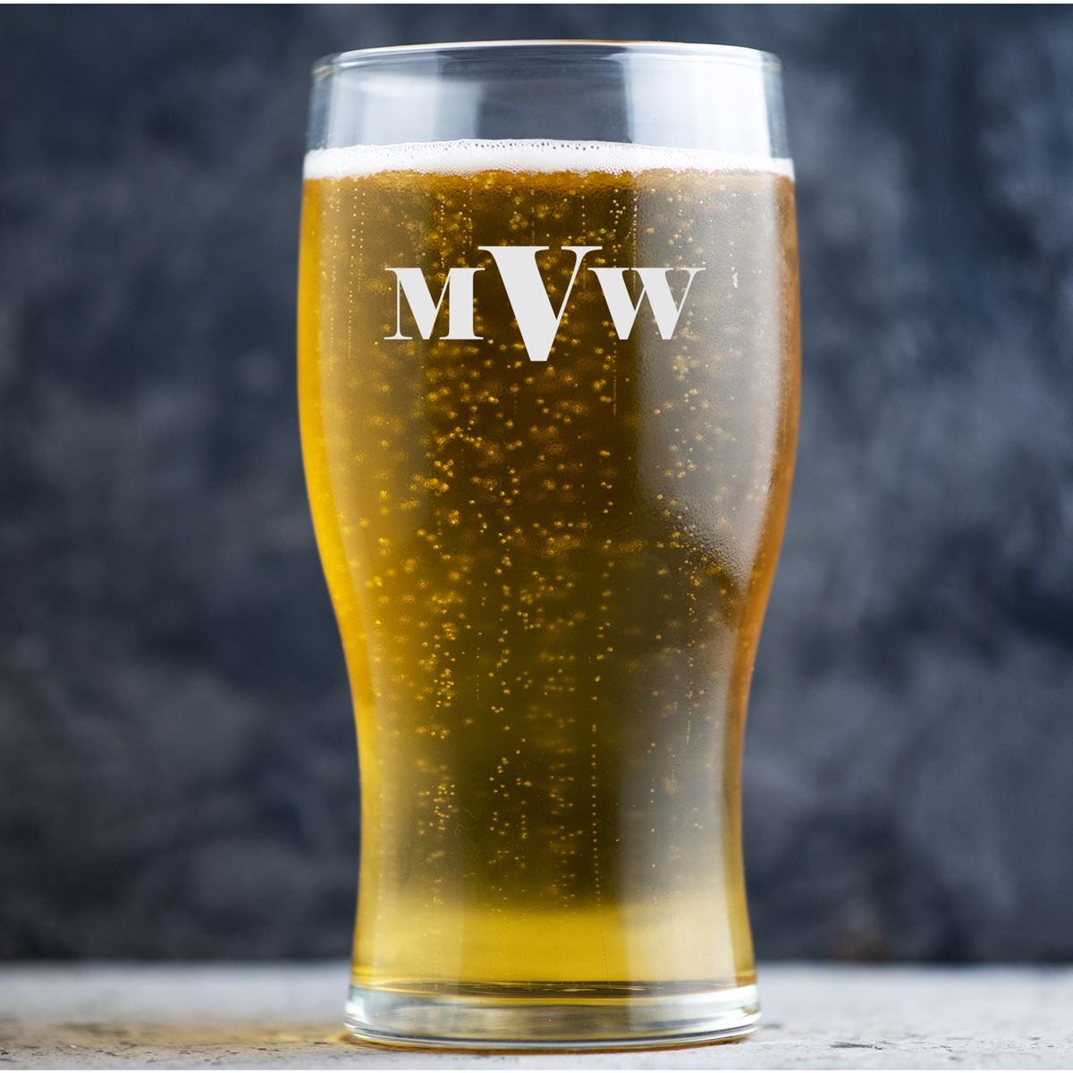 Personalised Beer Glass Pint Glass - Initials