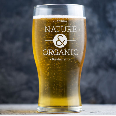 Personalised Beer Glass Pint Glass - Any Logo Engraved