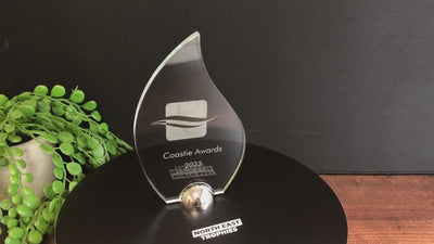 Gravity Torch Jade Glass Trophy Award