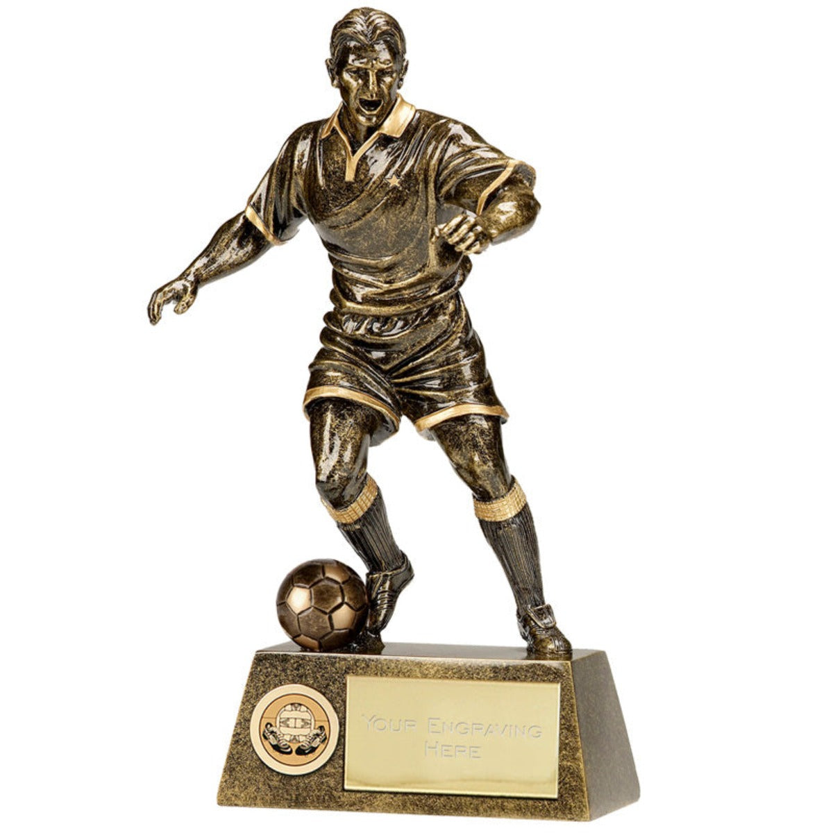 Mens Football Trophy Football Figure Pinnacle Clubman Award