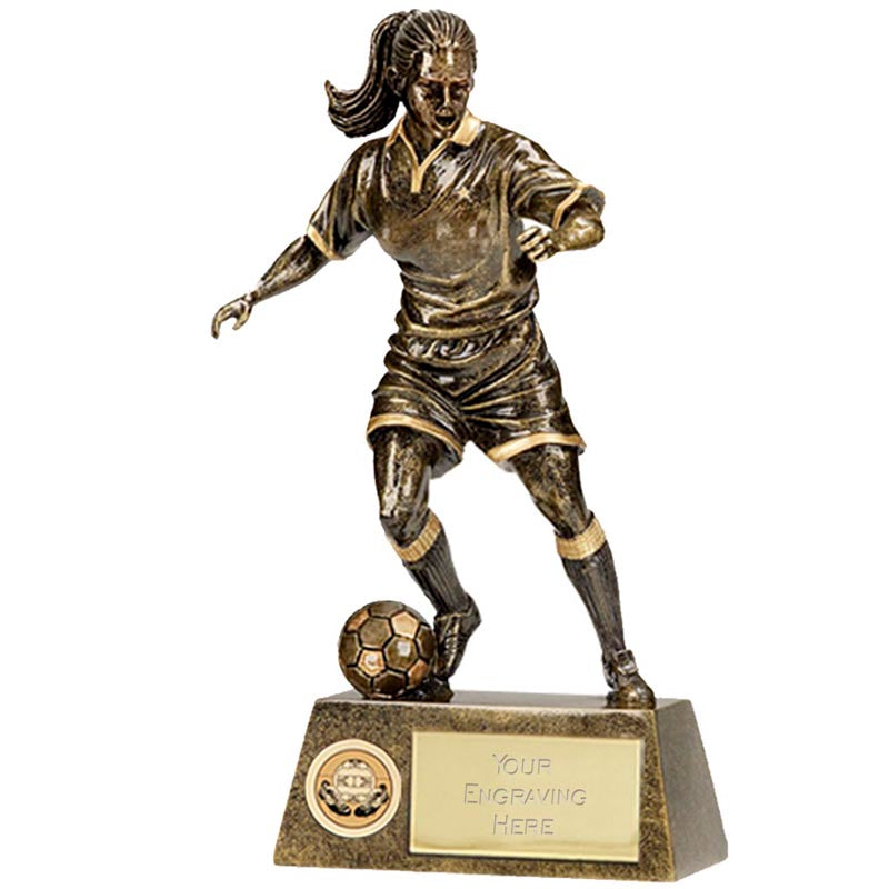 Ladies Football Gold Trophy Womens Football Pinnacle Award