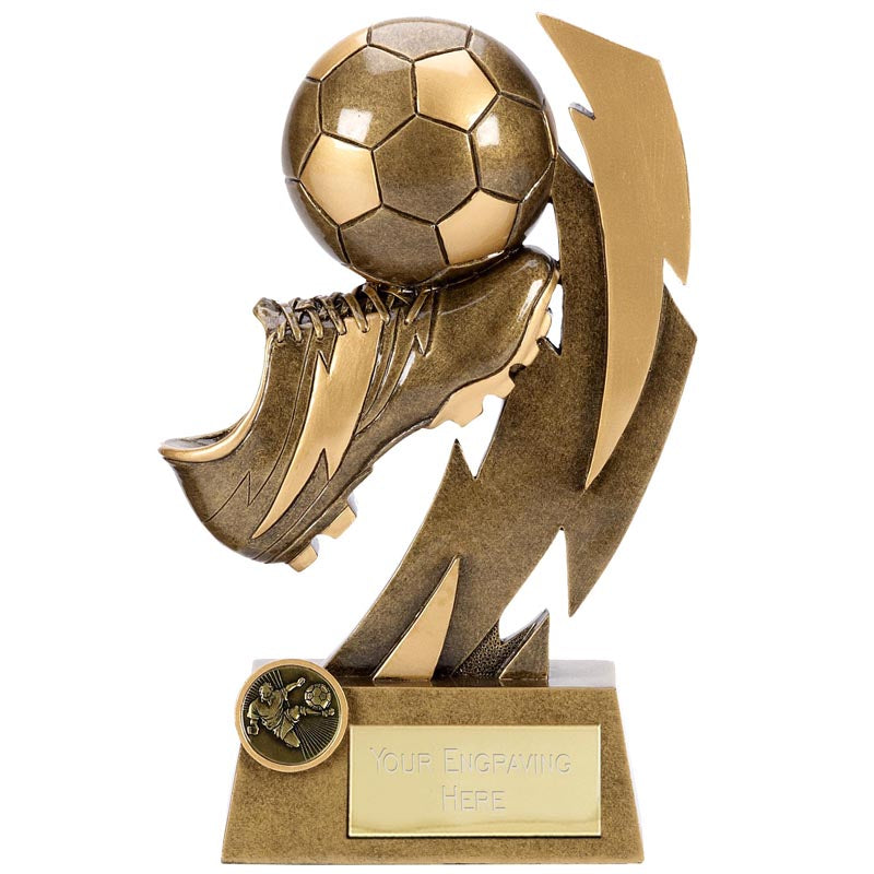 Football Boot & Ball Gold Flash Award Trophy