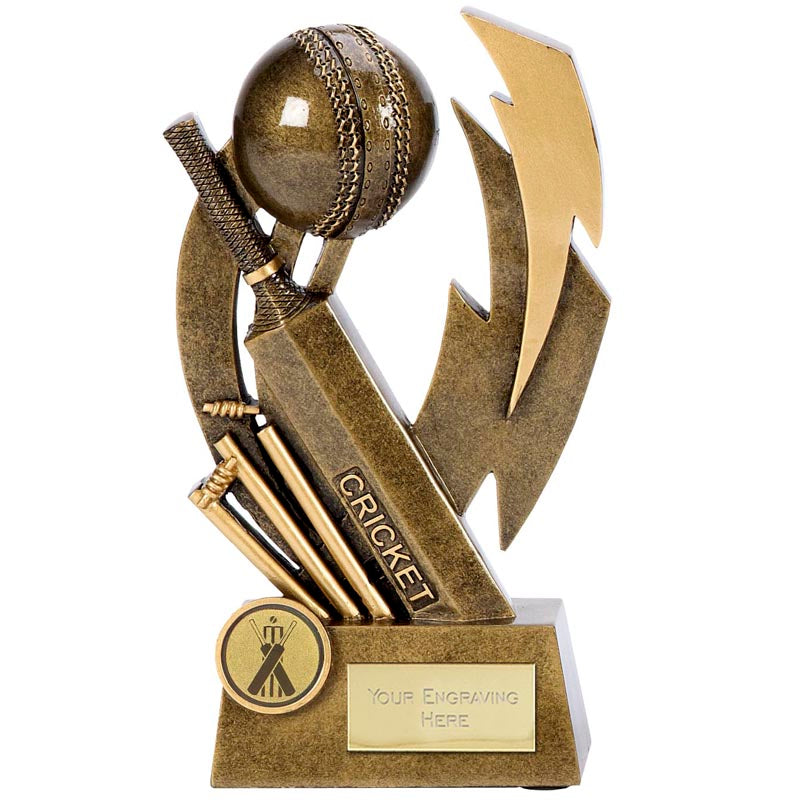 Gold Cricket Trophy Wicket & Ball Flash Award