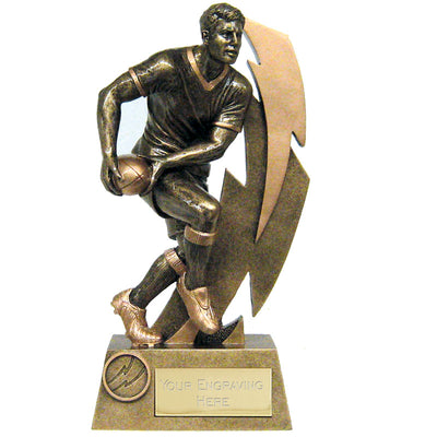 gold flash rugby player figure trophy