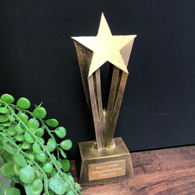 Gold Shooting Star Trophy Achievement Award