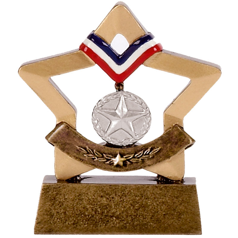 mini star trophy award silver medal