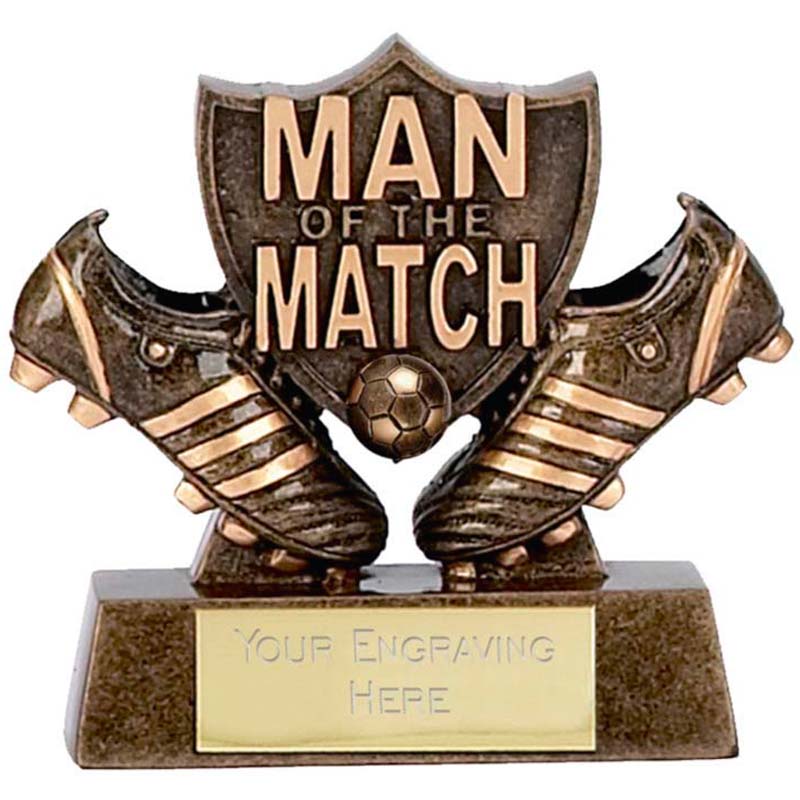 Footballer Man of the Match Award MOTM Shield & Boots Trophy