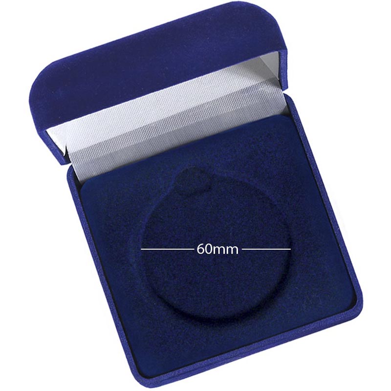 Large Blue Velvet Luxury Medal Case for 6cm Medals