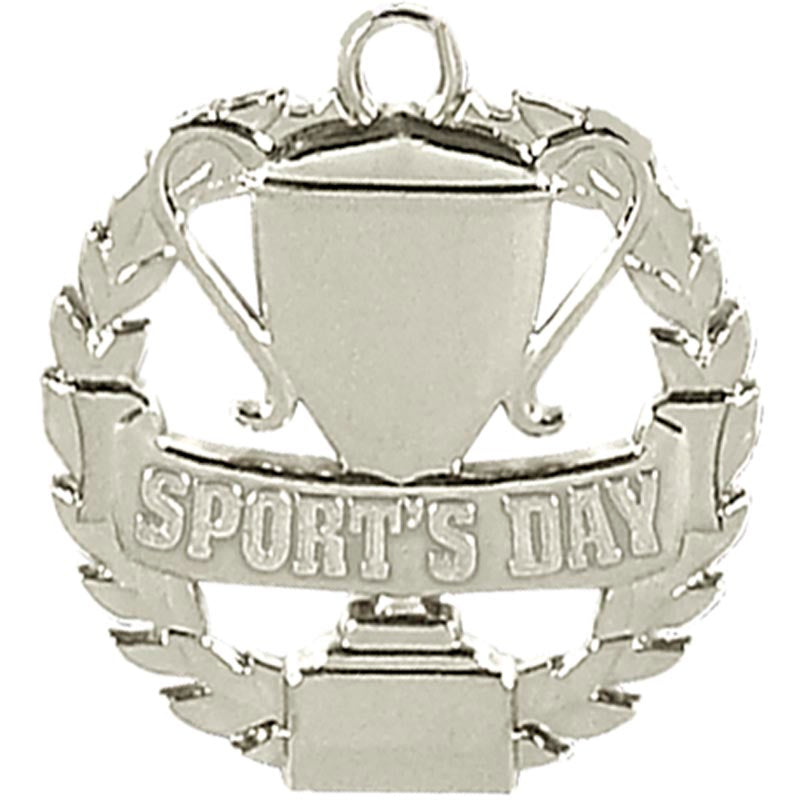 School Sports Day Medal - Silver - 5cm