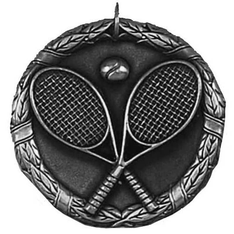Silver Laurel Tennis Medal - 5cm