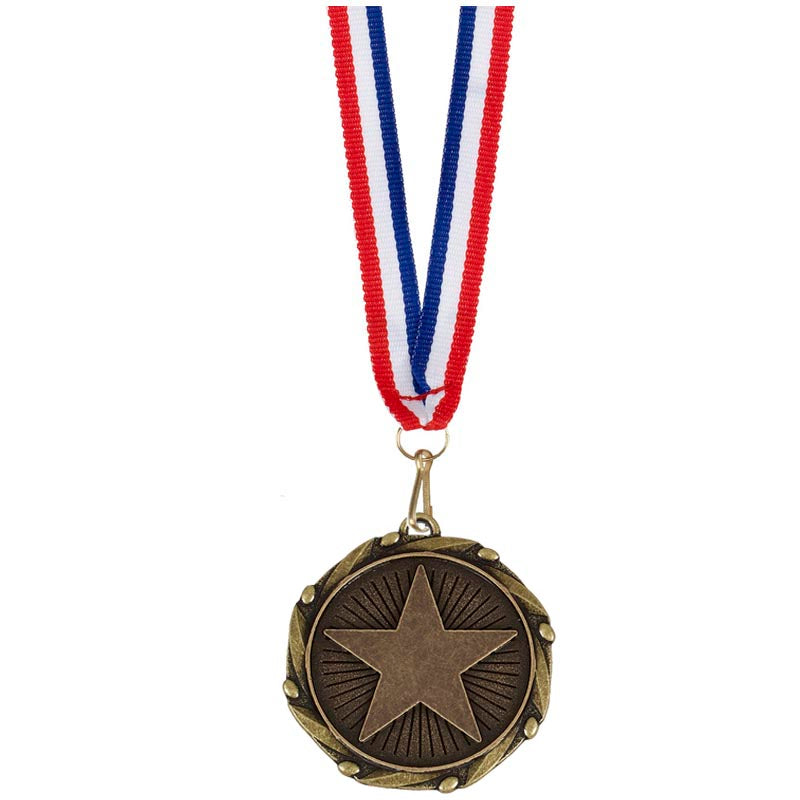 Star Medal Antique Gold 4.5cm
