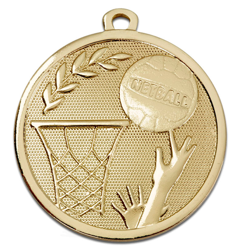 Gold Netball Galaxy Medal 4.5cm
