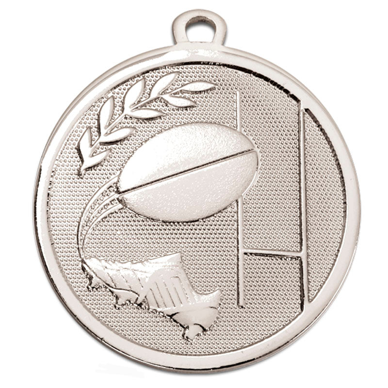 Silver Rugby Galaxy Medal 4.5cm