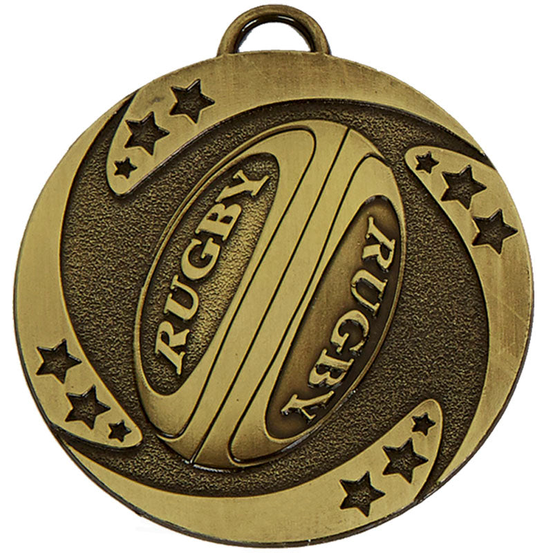 Bronze Rugby Stars Target Medal 5cm