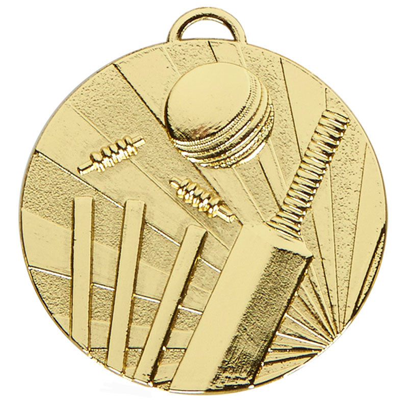 gold cricket target medal 5cm