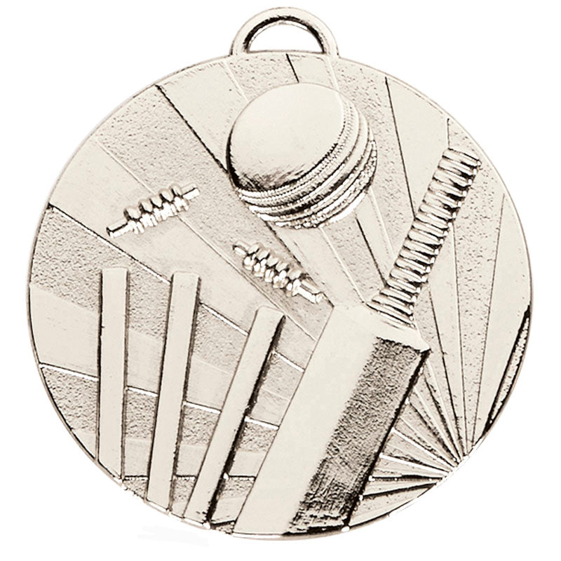 silver cricket target medal 5cm