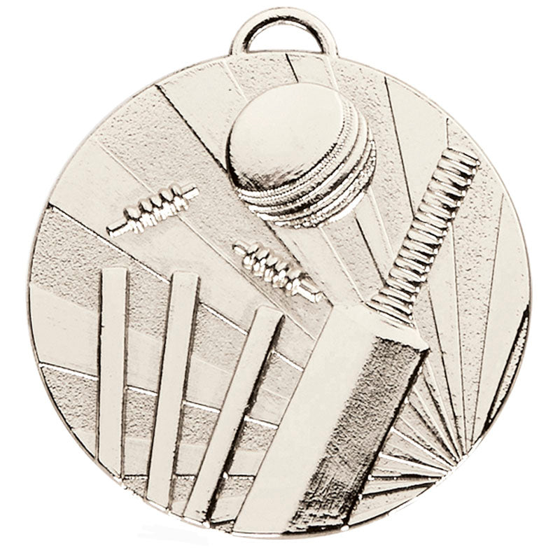 Silver Cricket Target Medal 5cm