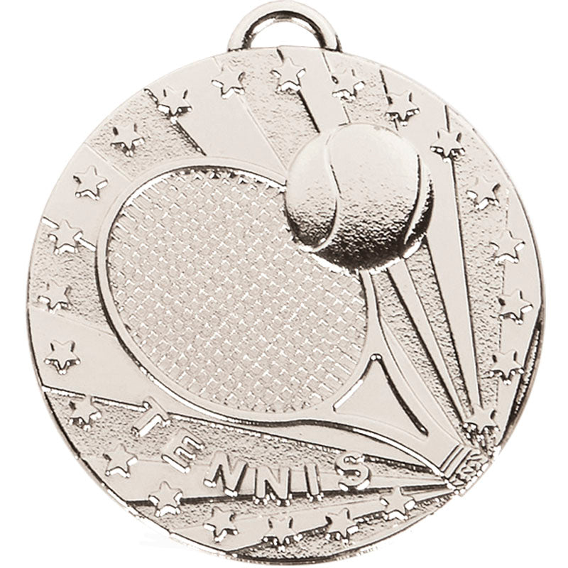 silver tennis target medal 5cm