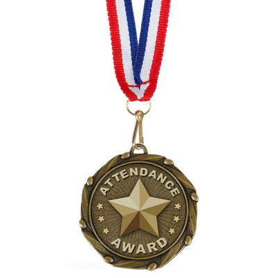 School Attendance Award Medal - Antique Gold - 4.5cm