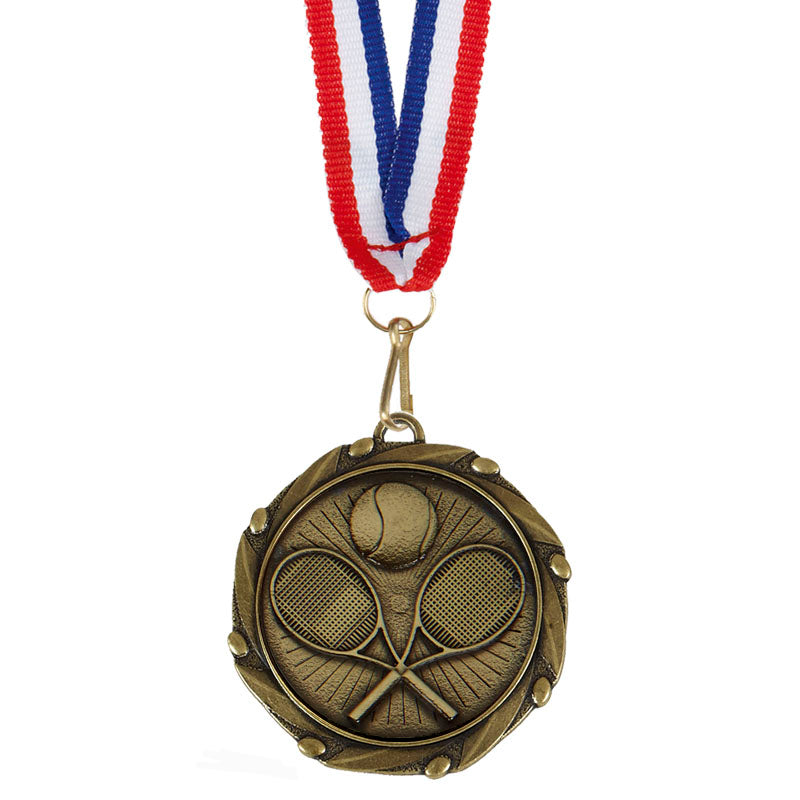 Tennis Medal Antique Gold 4.5cm