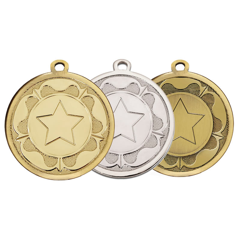 tudor rose star medal 4 5cm