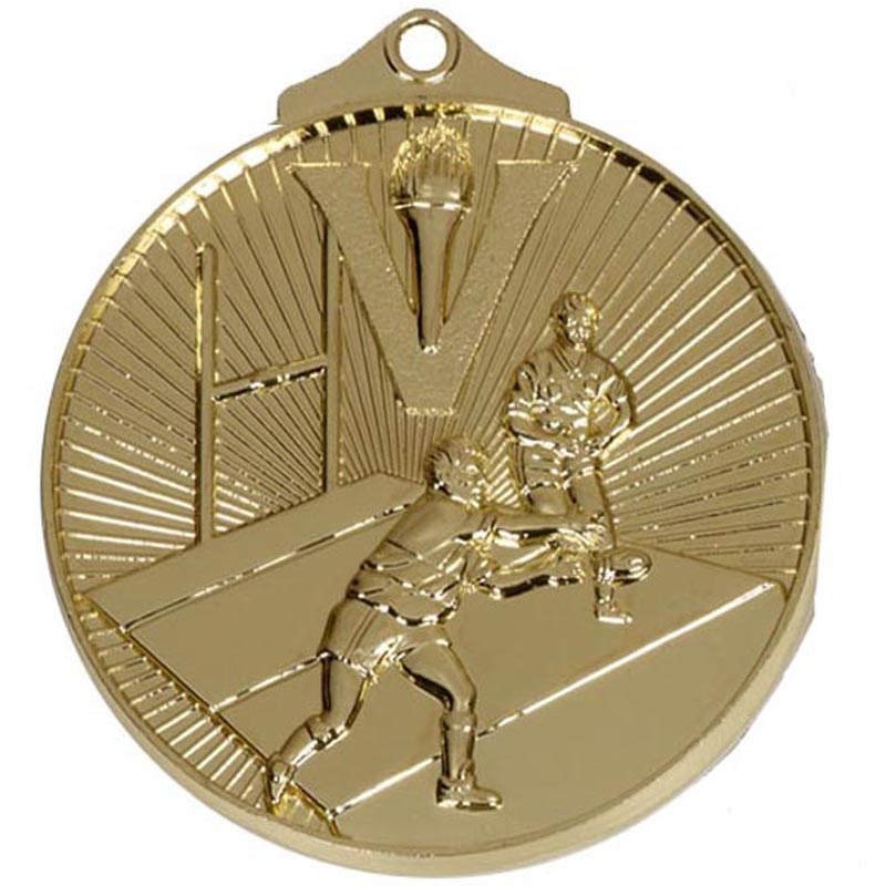 Gold Rugby Horizon Medal 5cm
