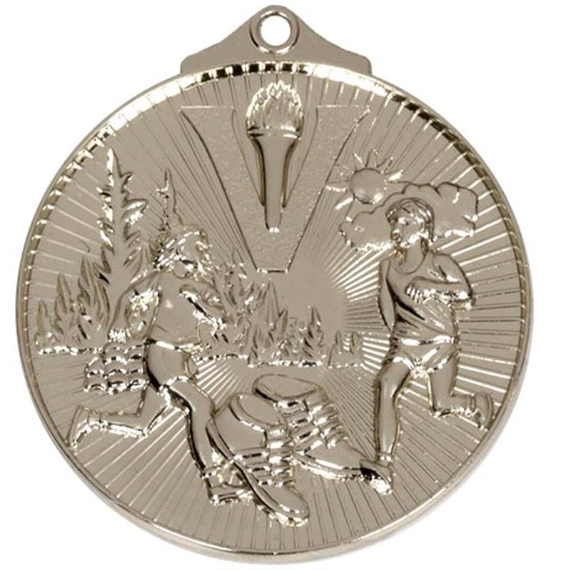 Silver Running Cross Country Horizon Medal 5cm
