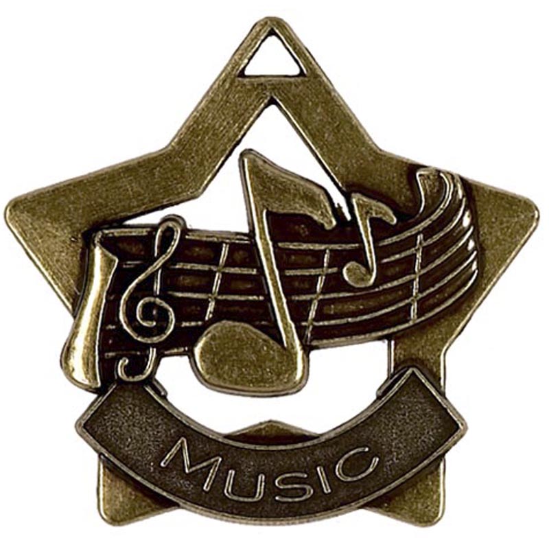 Bronze Music Mini Star Medal 5.5cm