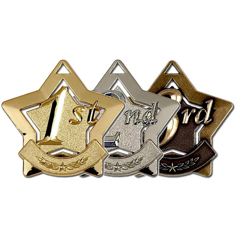 mini star award medal 1st 2nd 3rd place 5 5cm