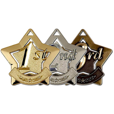 mini star award medal 1st 2nd 3rd place 5 5cm