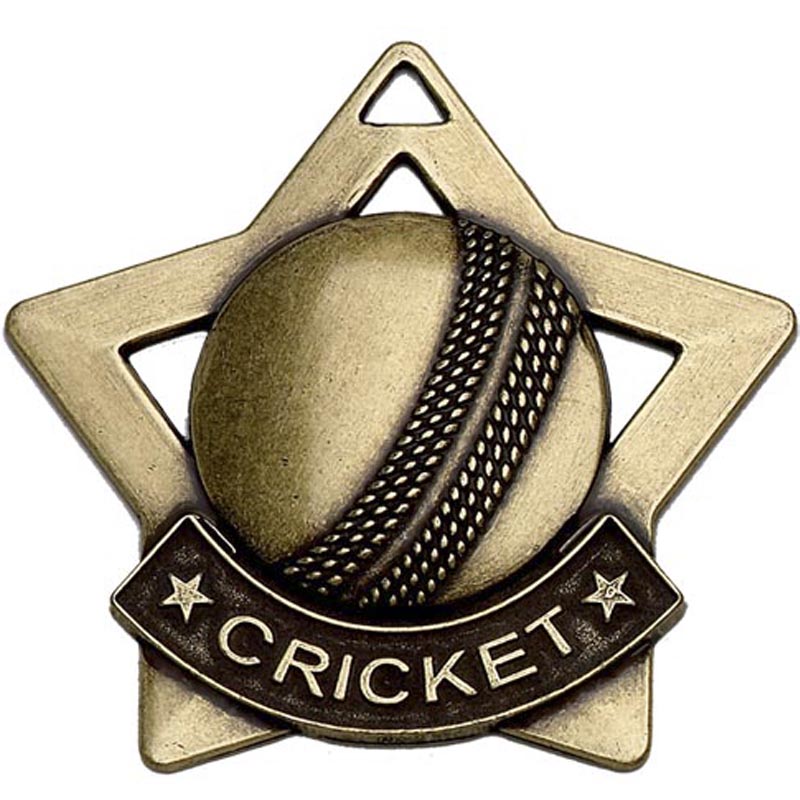 Bronze Cricket Mini Star Medal 5.5cm