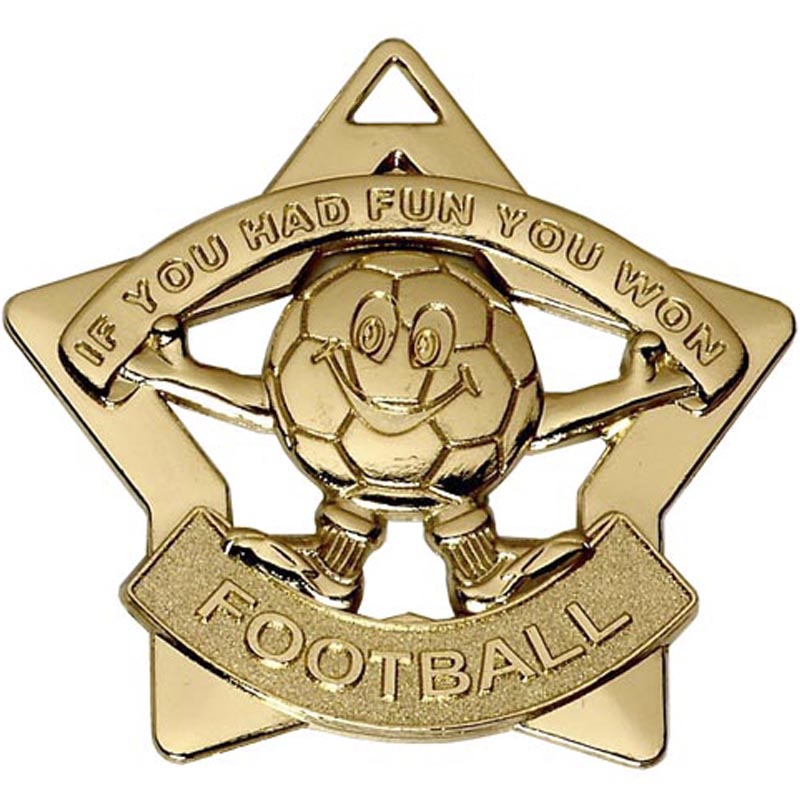 Gold Football Mini Star Team Medal 5.5cm