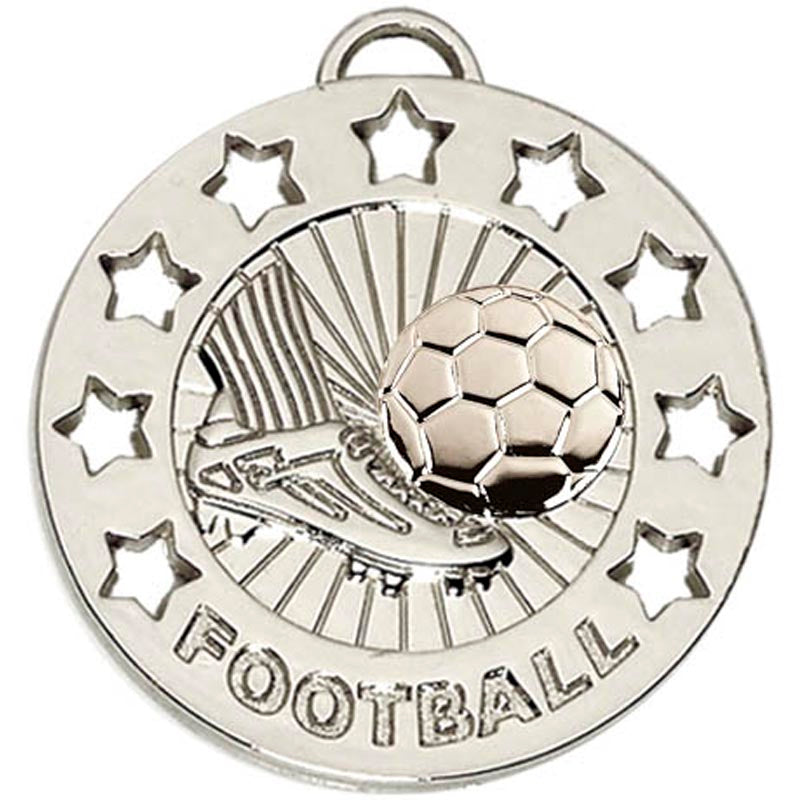 silver spectrum football medal 4cm