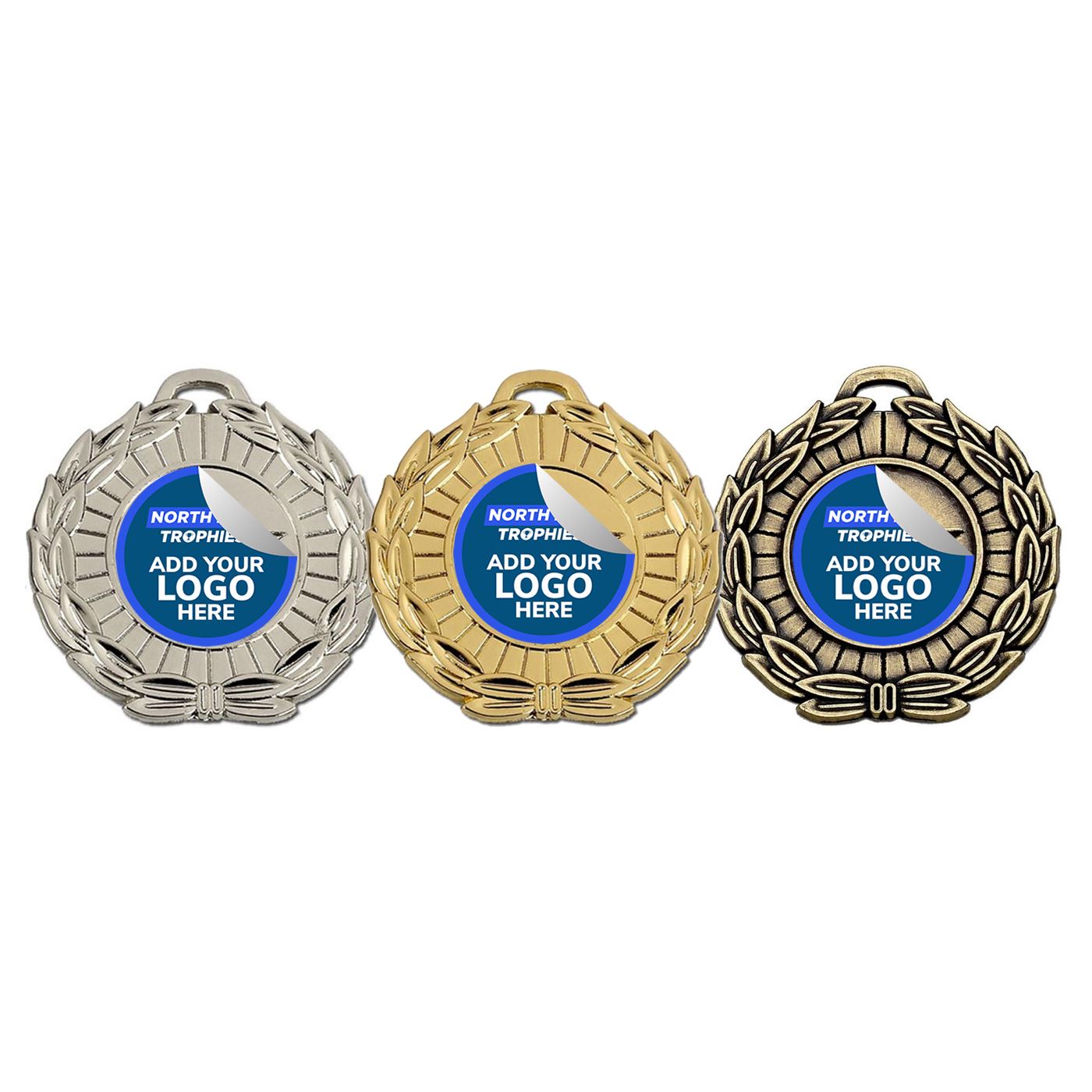 mega star wreath medal with your design 5cm