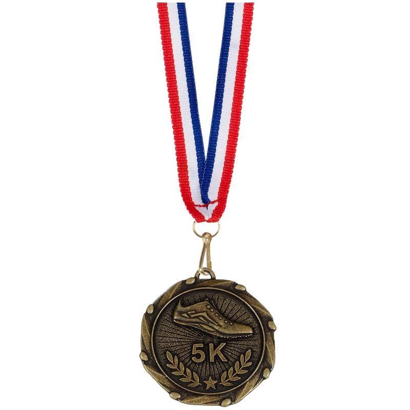 5K Run Medal Antique Gold 4.5cm