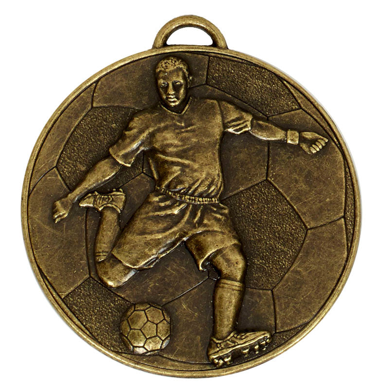 bronze helix footballer medal 6cm