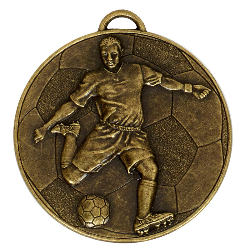 Bronze Helix Footballer Medal 6cm