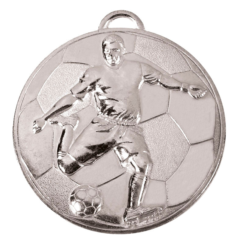 Silver Helix Footballer Medal 6cm